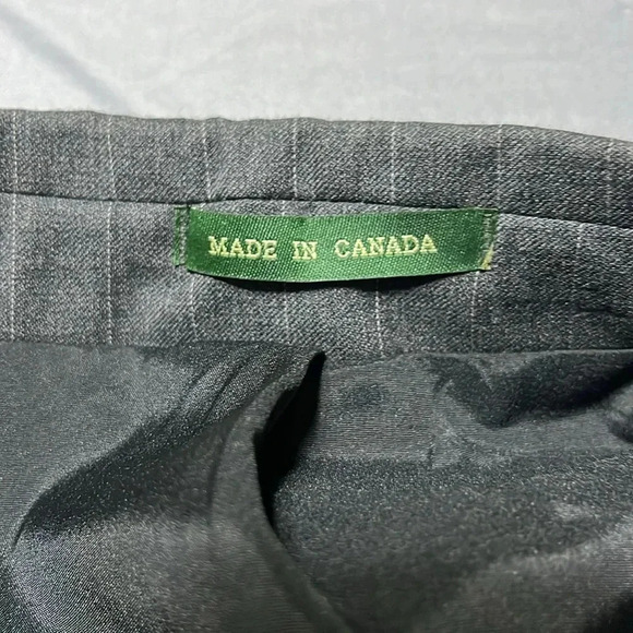 Lauren Ralph Lauren Pure New Wool‎ Blazer Sports Coat Gray Pinstripe - Picture 10 of 12
